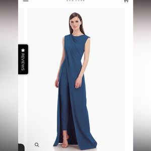 KAY UNGER Teal Rowan Walk Through Jumpsuit